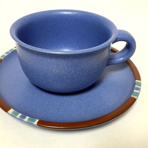 Set of 4  Dansk / Mesa Blue Cup & Saucer